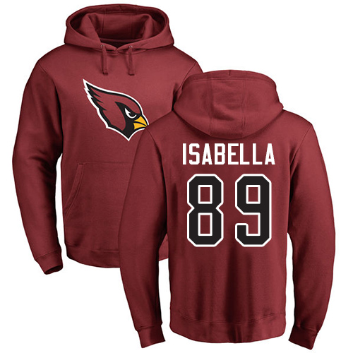 Arizona Cardinals Men Maroon Andy Isabella Name And Number Logo NFL Football 89 Pullover Hoodie Sweatshirts